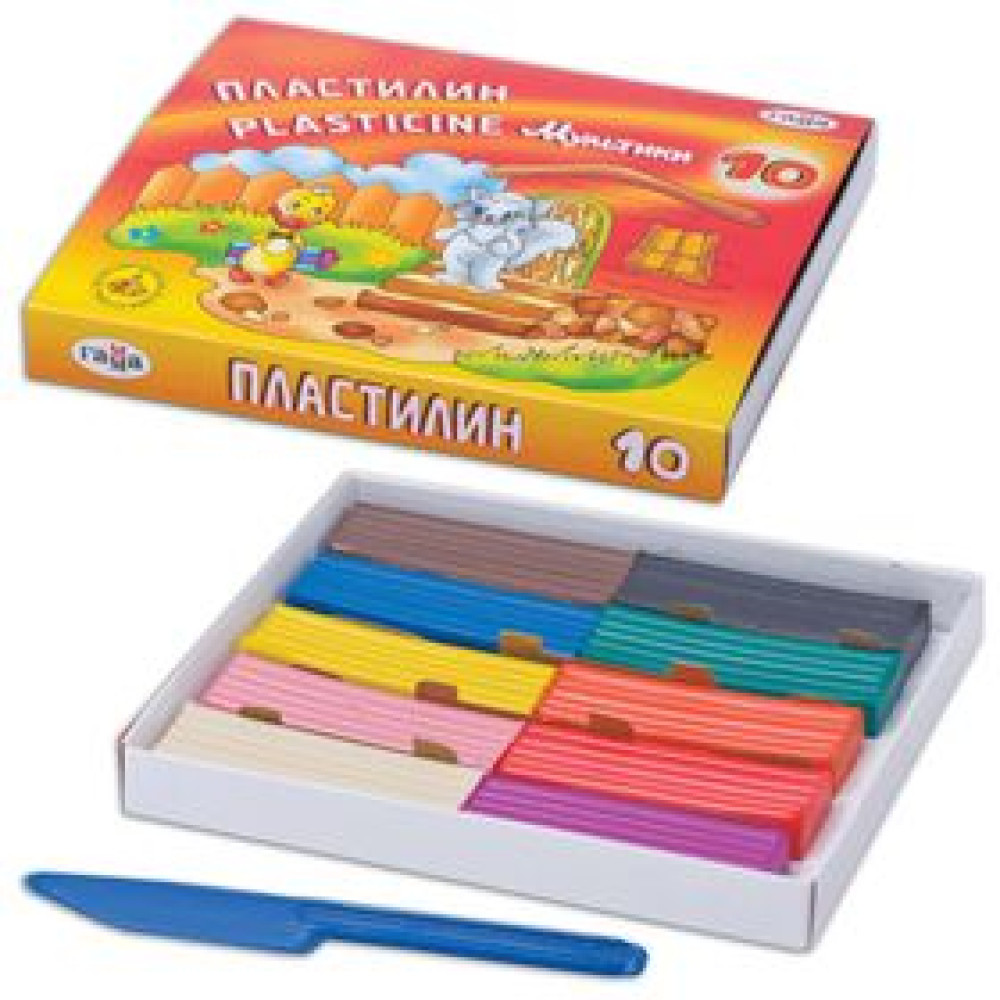 Пластилин Гамма Мультики - 10 цветов - 200 г Пластилин Гамма Мультики - 10 цветов - 200 г
