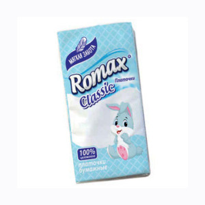 Платочки бумажные Romax - 3 слоя - 10 штук