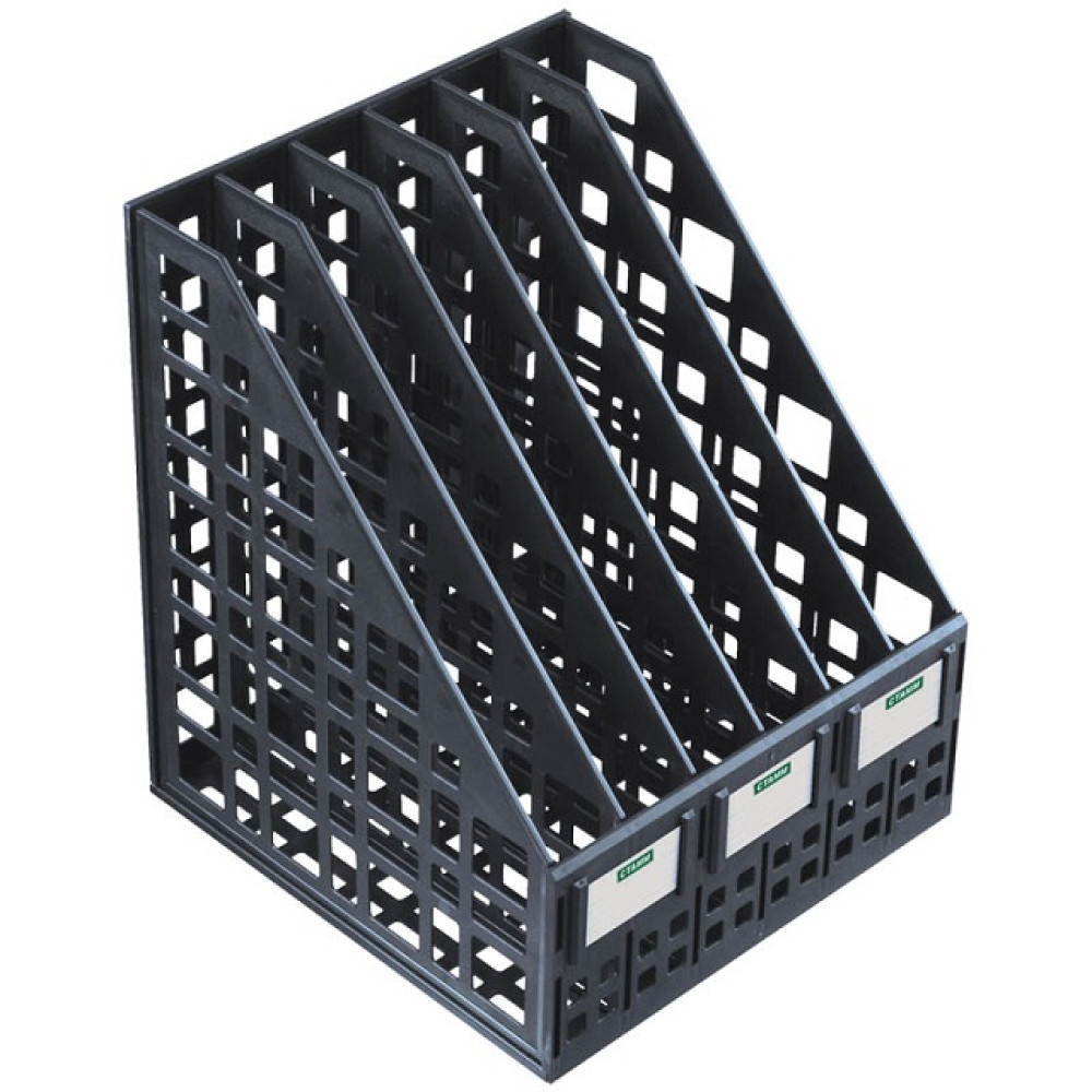 Лоток для бумаг вертикальный Стамм - сборный - 6 отделений - черный Лоток для бумаг вертикальный Стамм - сборный - 6 отделений - черный