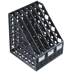 Лоток для бумаг вертикальный Стамм - сборный - 6 отделений - черный Лоток для бумаг вертикальный Стамм - сборный - 6 отделений - черный